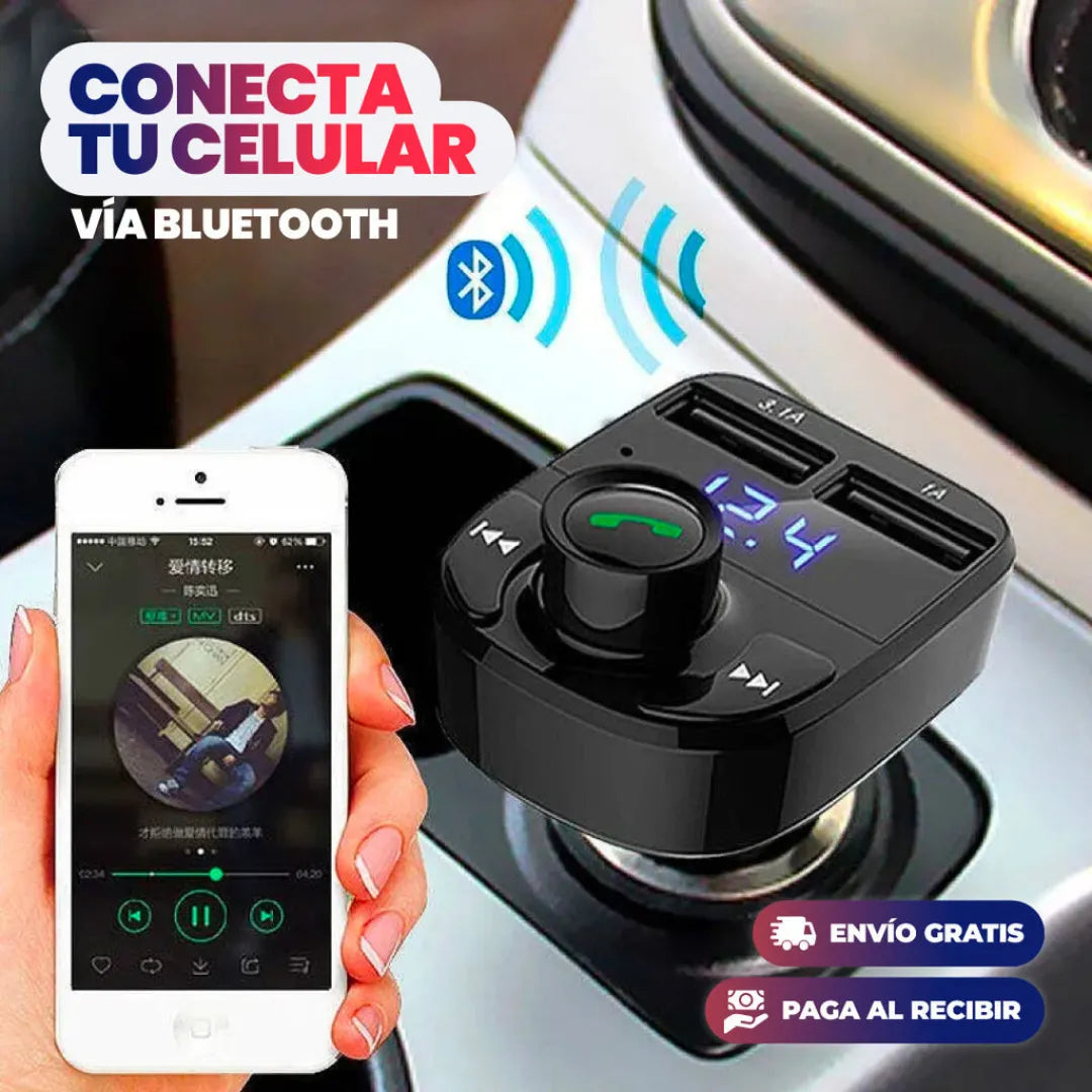 BlueCharge TRANSMISOR BLUETOOTH CON CARGA RÁPIDA PARA COCHE - [PROMOCIÓN DISPONIBLE SOLO HOY]