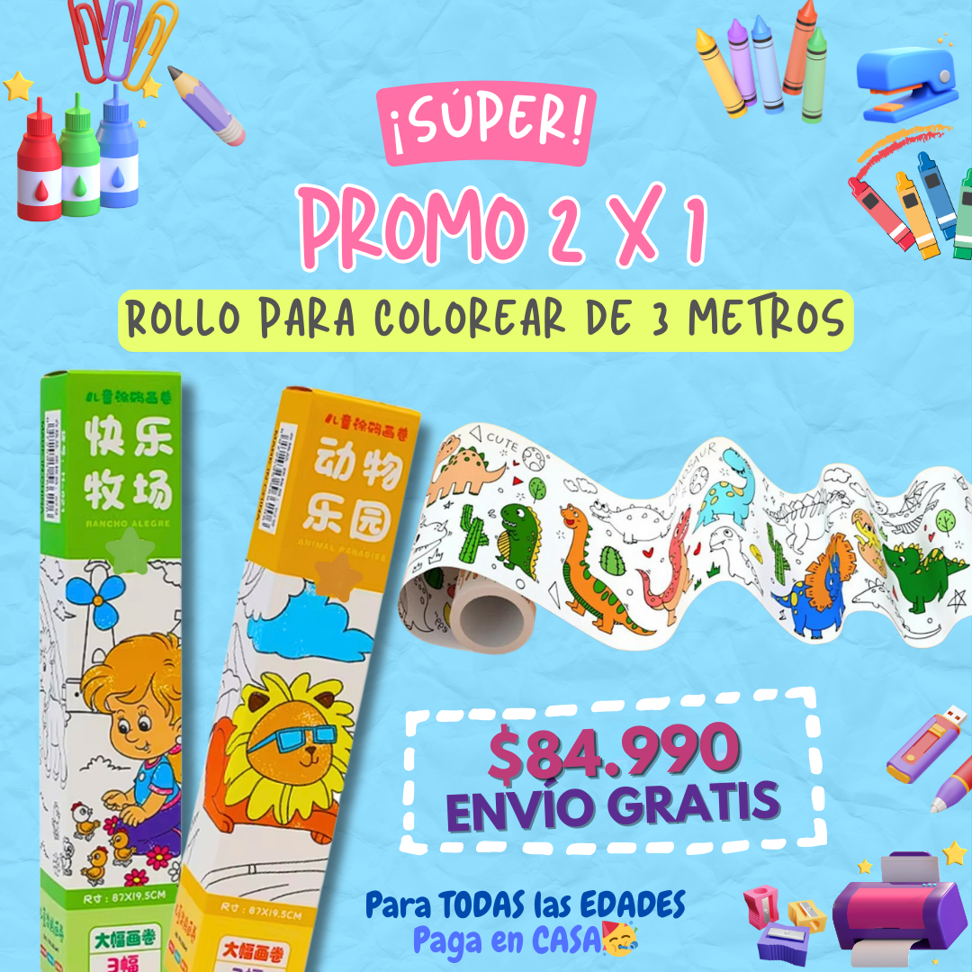 OFERTA ROLLO PARA COLOREAR DE 3 METROS🥳