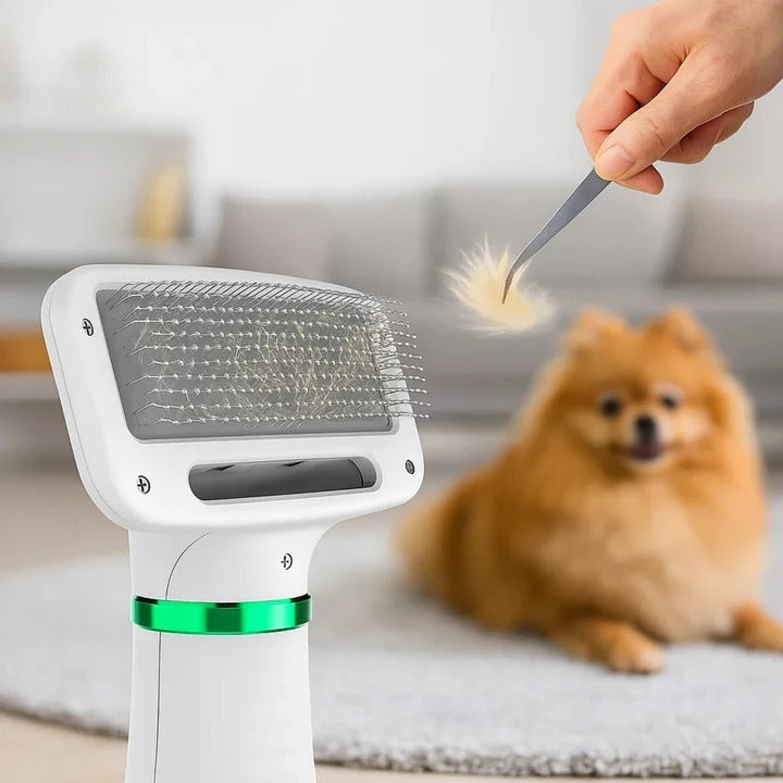 FluffyPro - Cepillo Secador 2 en 1 Premium – Pelaje Suave, Secado Rápido