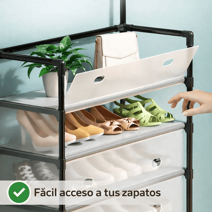 Zapatero 5 Niveles con Perchero – Antipolvo + Envío Gratis