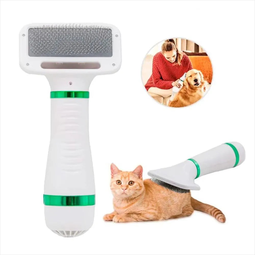 FluffyPro - Cepillo Secador 2 en 1 Premium – Pelaje Suave, Secado Rápido