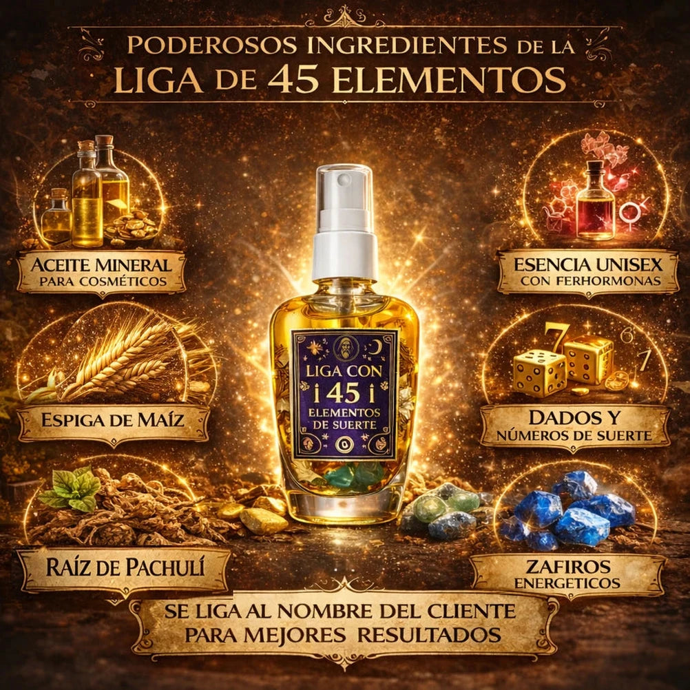 Perfume Liga 45 Elementos De La Suerte + Oración