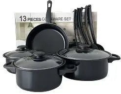 CasaChef – Ollas Negras 13 Piezas de Alta Calidad